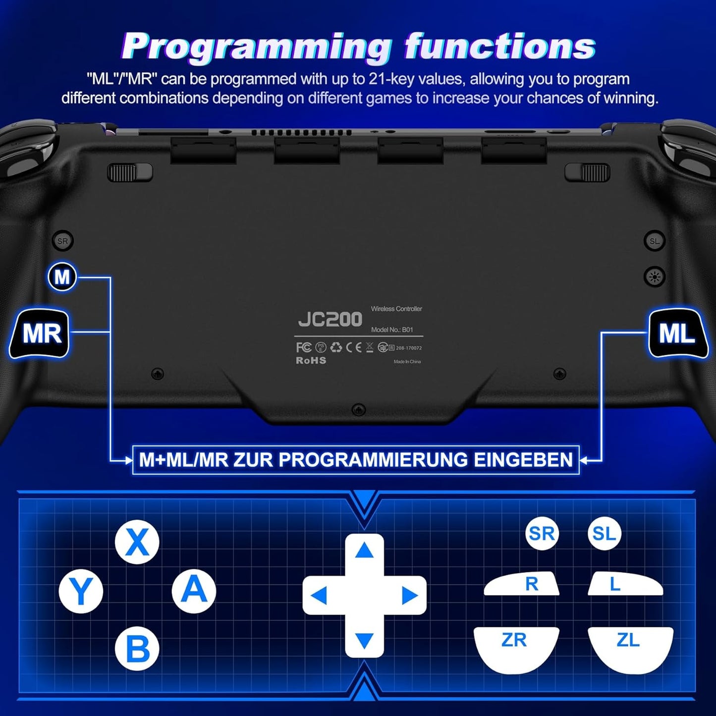 Control Pro para Nintendo Switch/OLED - RGB 1000mAh Negro