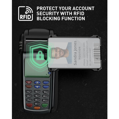 Billetera Inteligente RFID Aluminio 12 Tarjetas Transparente Compacta