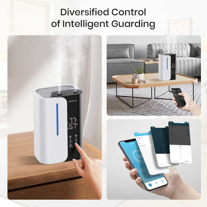 Humidificador Ultrasónico 5L Inteligente LED – Difusor Aromaterapia Negro/Blanco