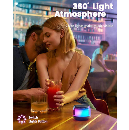 Parlante Bluetooth LENRUE A64 con Luces LED Portátil