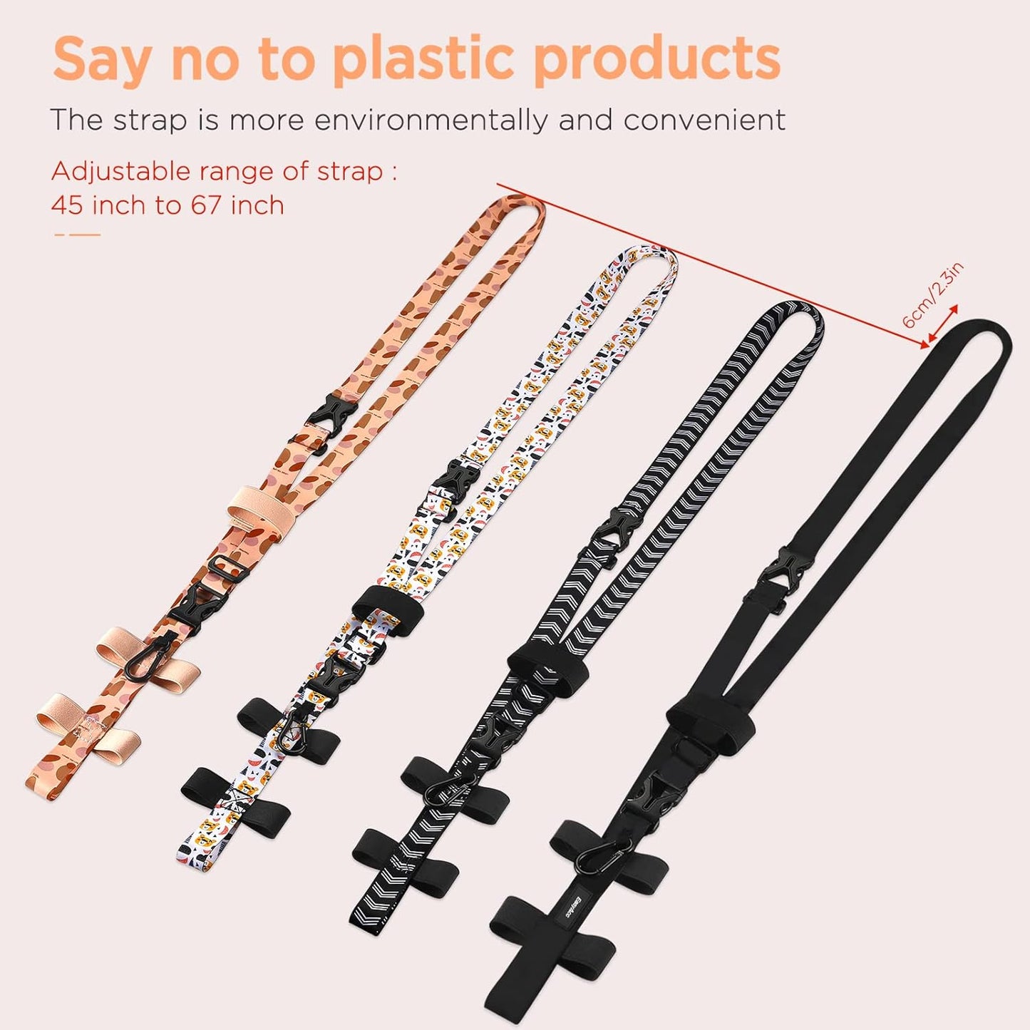 Correa Ajustable con Mosquetón para Botellas 12-40oz - Negro