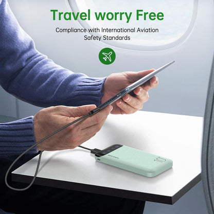Power Bank 10000mAh USB-C Carga Rápida Protección Verde