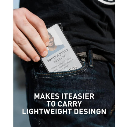 Billetera Inteligente RFID Aluminio 12 Tarjetas Transparente Compacta