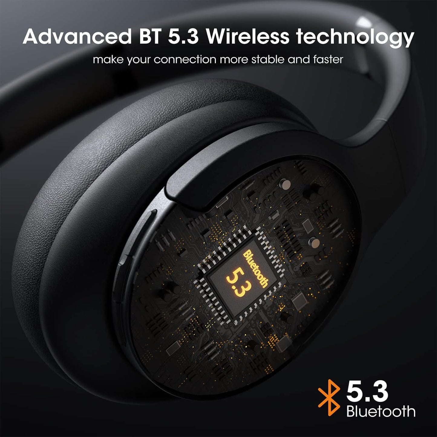 Audífonos Bluetooth Over Ear 90h Hi-Fi Micrófono Integrado Negro