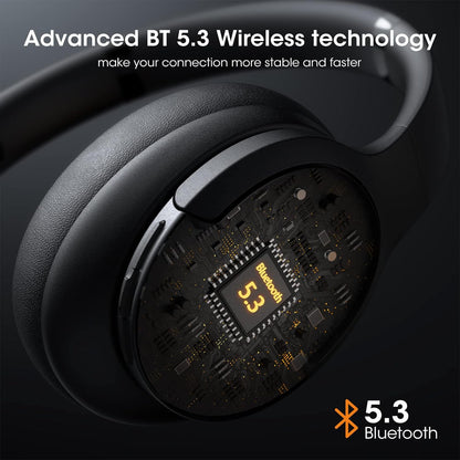 Audífonos Bluetooth Over Ear 90h Hi-Fi Micrófono Integrado Negro