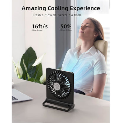 Ventilador Portátil USB Recargable – 3 Velocidades Silencioso