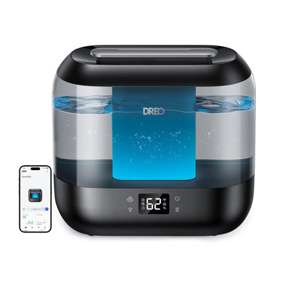 Humidificador Ultrasónico 4L Inteligente WiFi – Alexa/Google, Difusor Negro