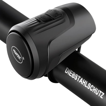 Bocina USB Recargable Bicicleta 125dB Antirrobo Impermeable Negra