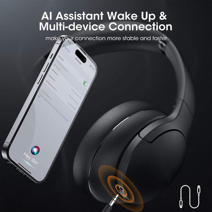 Audífonos Bluetooth Over Ear 90h Hi-Fi Micrófono Integrado Negro