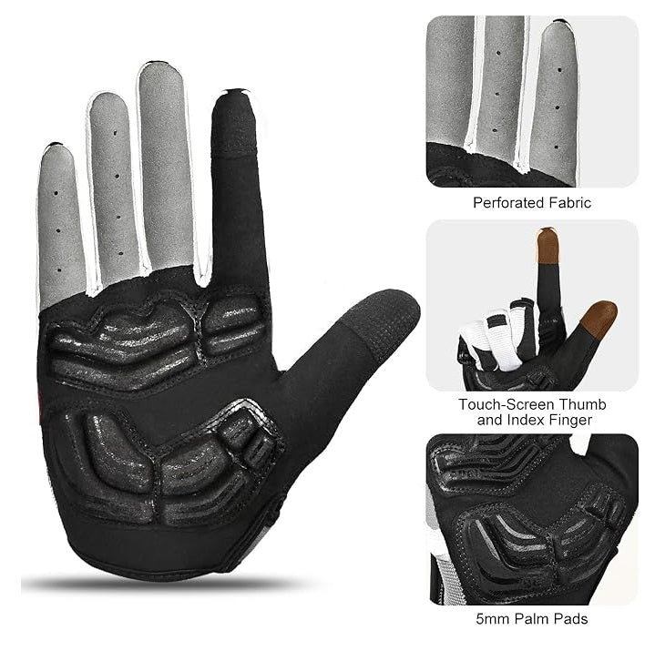 Guantes de Ciclismo Acolchados con Gel Antideslizantes Táctiles Small