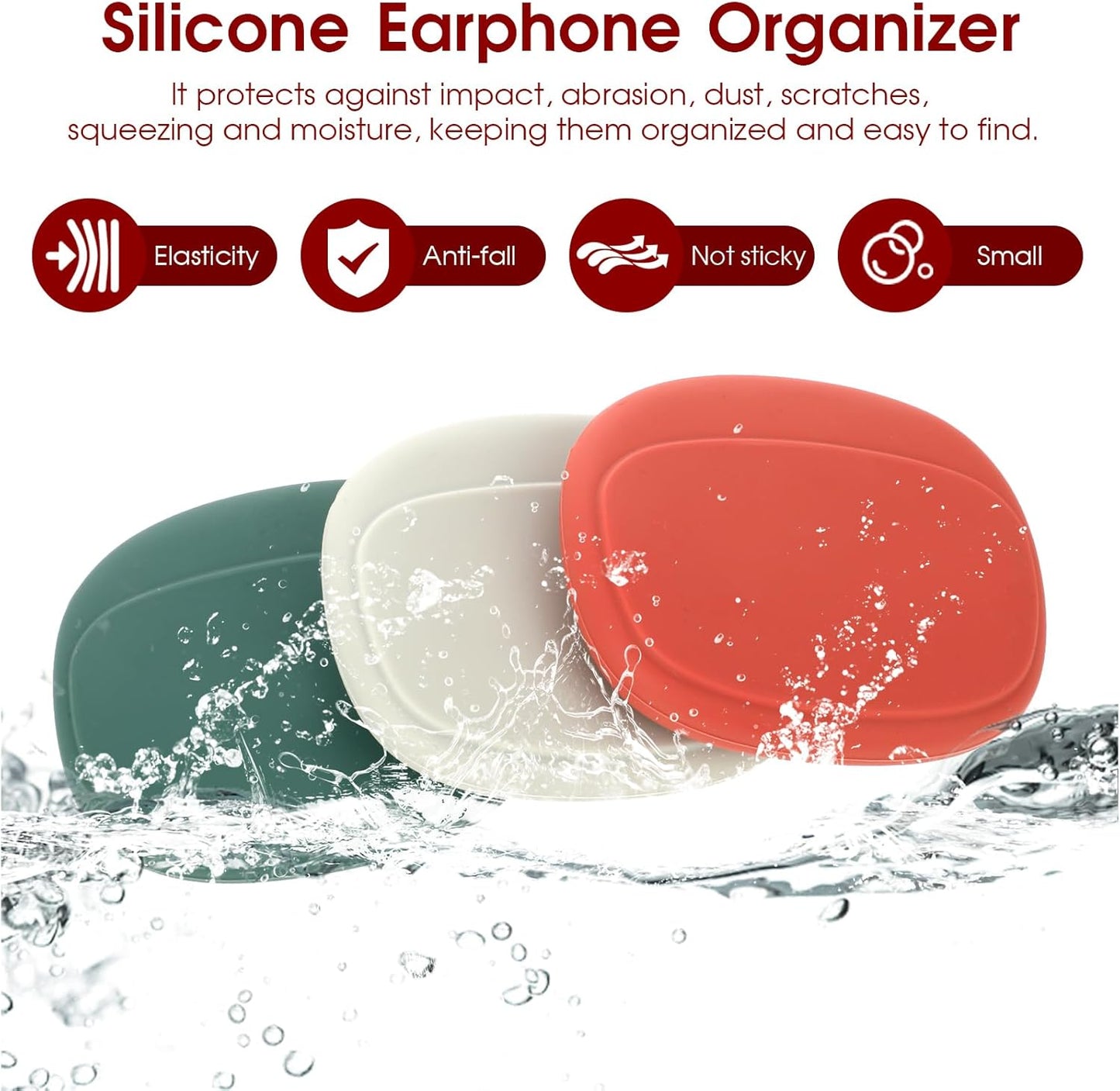 Organizador Portátil Silicona Pack x3 - Cables y Auriculares