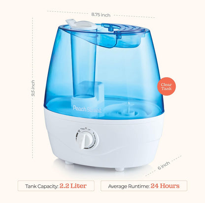 Humidificador Ultrasónico 2.2 L Silencioso 24 h