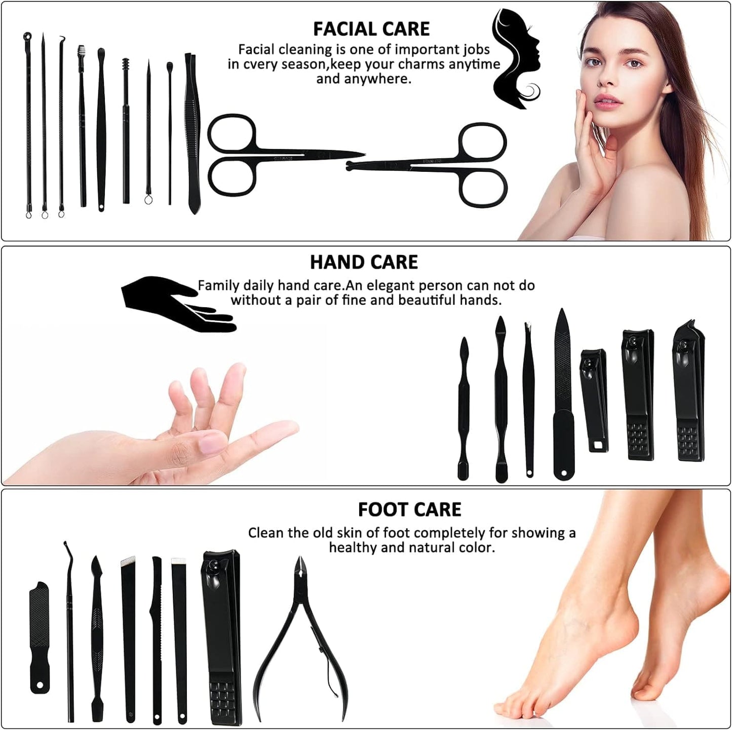 Kit Manicura y Pedicura 26 Piezas – Profesional y Portátil