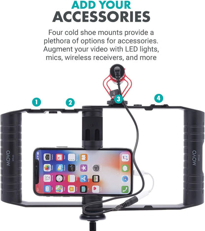 Jaula Plegable para Celular – Soportes Zapata Fría y Vlogging