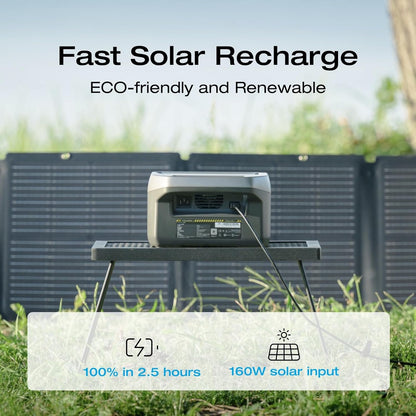 Estación de Energía Portátil - EF ECOFLOW RIVER 2 - 256 Wh 300w a 600W LiFePO4 - Generador Solar