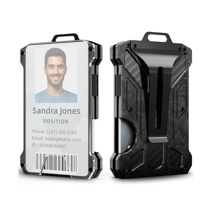 Billetera Inteligente RFID Aluminio 12 Tarjetas Transparente Compacta