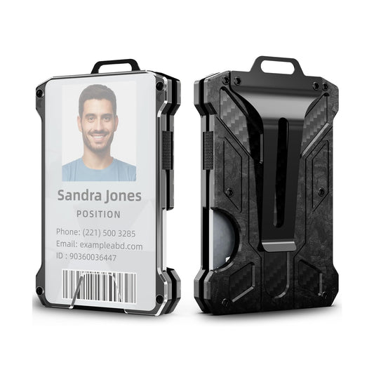 Billetera Inteligente, Aluminio, Anticlonación RFID, Compacta, Ligera, Discreta, Frente Transparente - 12 tarjetas