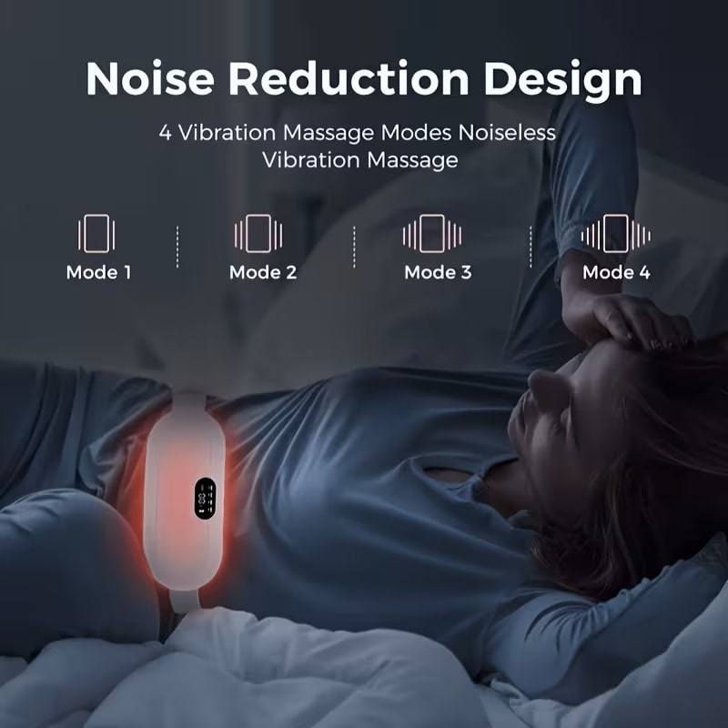 Masajeador Abdominal Recargable USB con Calor y Vibración Rosa