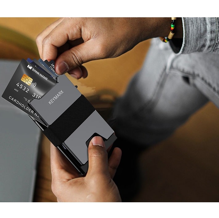 Billetera Anticlonación RFID para 15 Tarjetas Negra