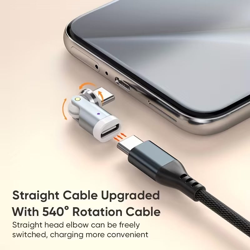 Adaptador USB-C 240W Giratorio 540° con LED