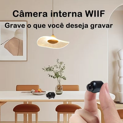 Cámara de Vigilancia WiFi Negra con Ángulo Amplio para Hogar y Oficina