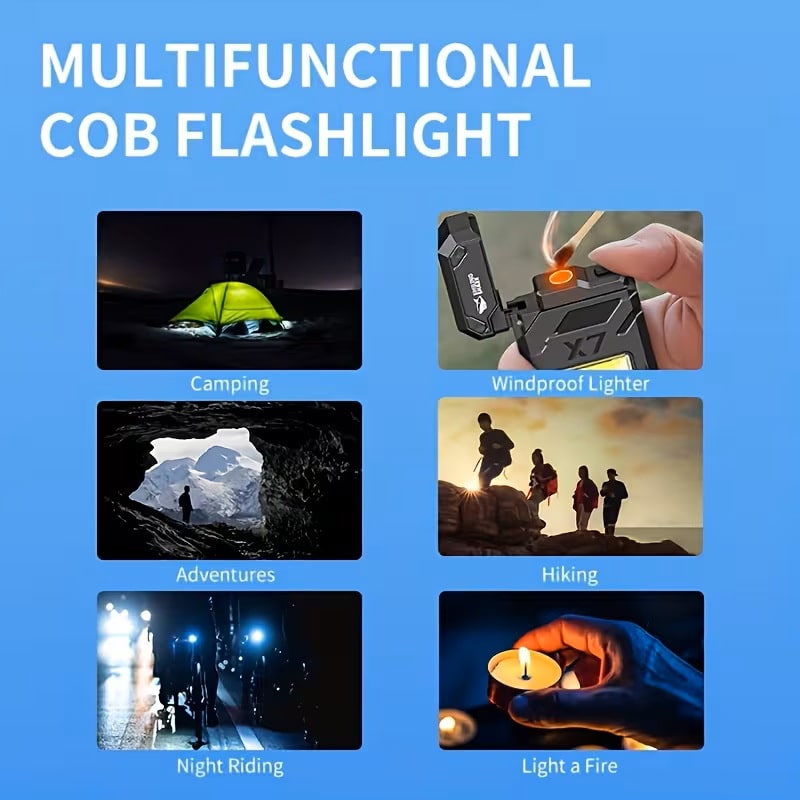 Linterna y Encendedor Eléctrico 2 en 1 Recargable USB-C para Camping