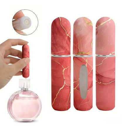 Atomizadores de Perfume Mini 5ml para Mujer Pack x3 Mármol Rojo