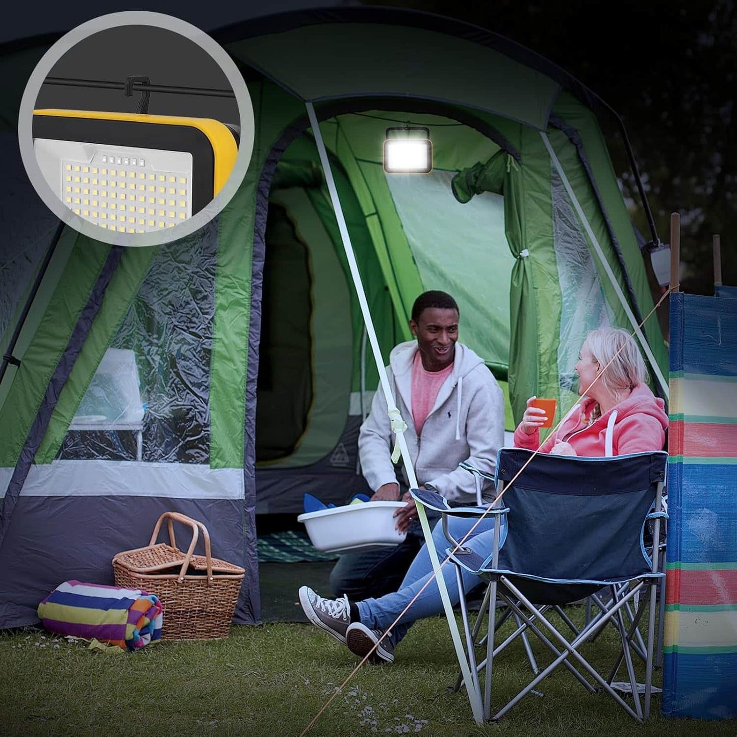 Reflector LED Portátil Recargable 1200 LM Impermeable – 5 Modos