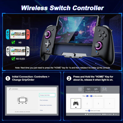 Control Pro para Nintendo Switch/OLED - RGB 1000mAh Negro