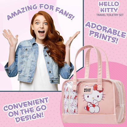 Neceser y Bolsa de Maquillaje Hello Kitty – Set de 3 Piezas Rosado