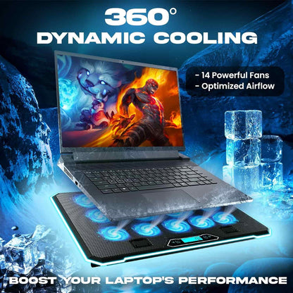 Base Enfriadora Laptop PRO 14 Ventiladores RGB Hasta 17" Gamer