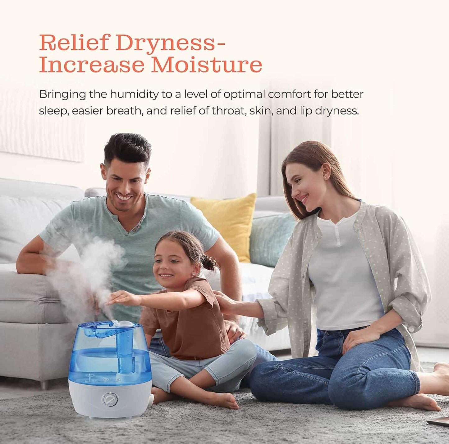 Humidificador Ultrasónico 2.2 L Silencioso 24 h