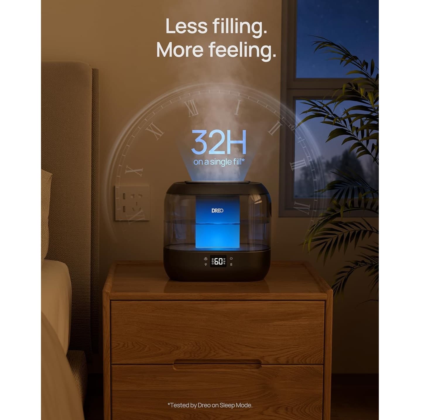 Humidificador Ultrasónico 4L Inteligente WiFi – Alexa/Google, Difusor Negro