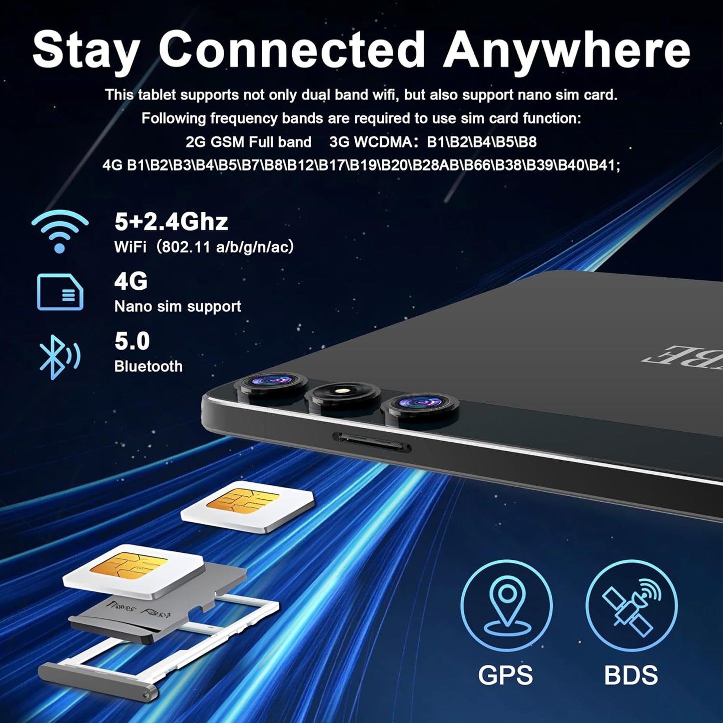 Tablet Android 14 10.1” 14GB RAM 128GB Dual SIM 4G con Accesorios