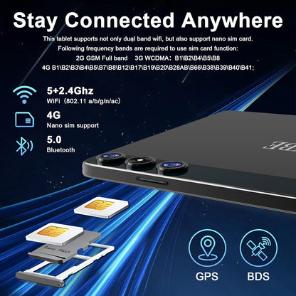 Tablet Android 14 10.1” 14GB RAM 128GB Dual SIM 4G con Accesorios