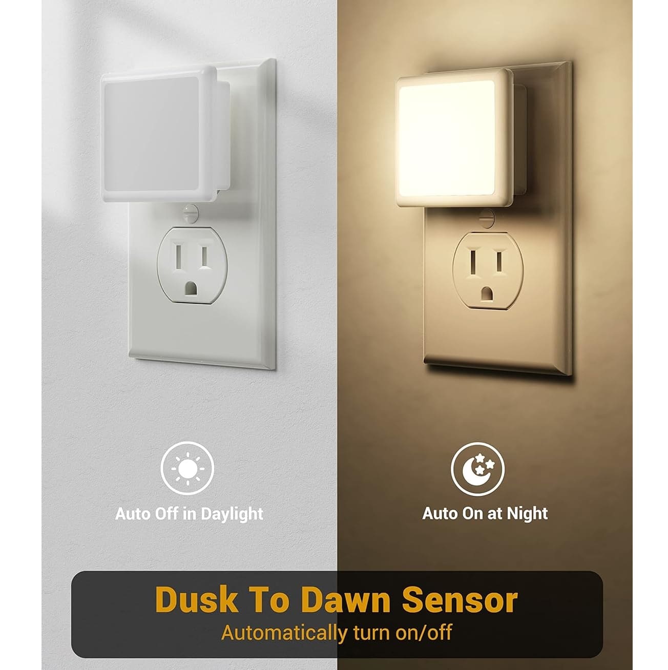 Luz LED Nocturna con Sensor de Luz Automático Pack x4
