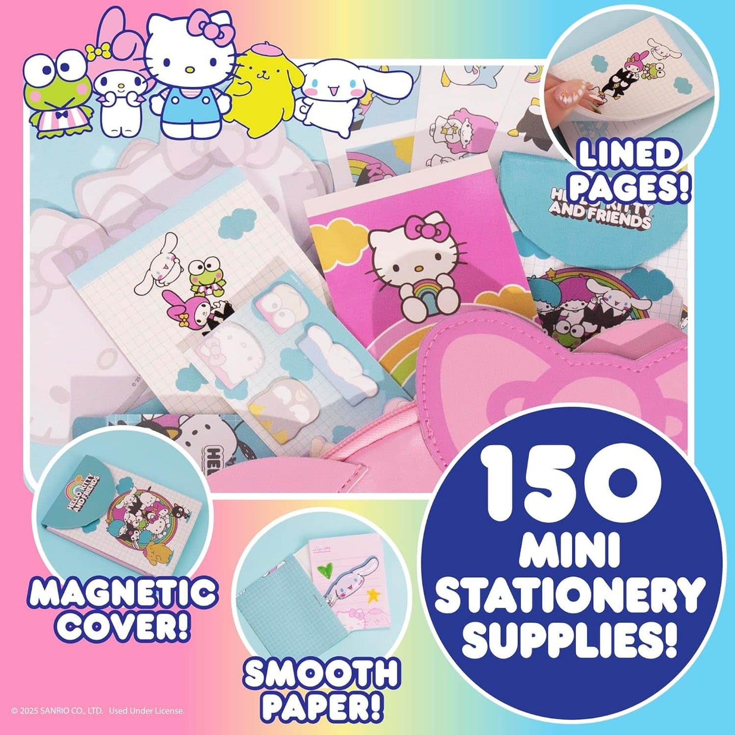Mini Papelería Coleccionable Hello Kitty Sanrio – Notas Adhesivas y Suministros Escolares
