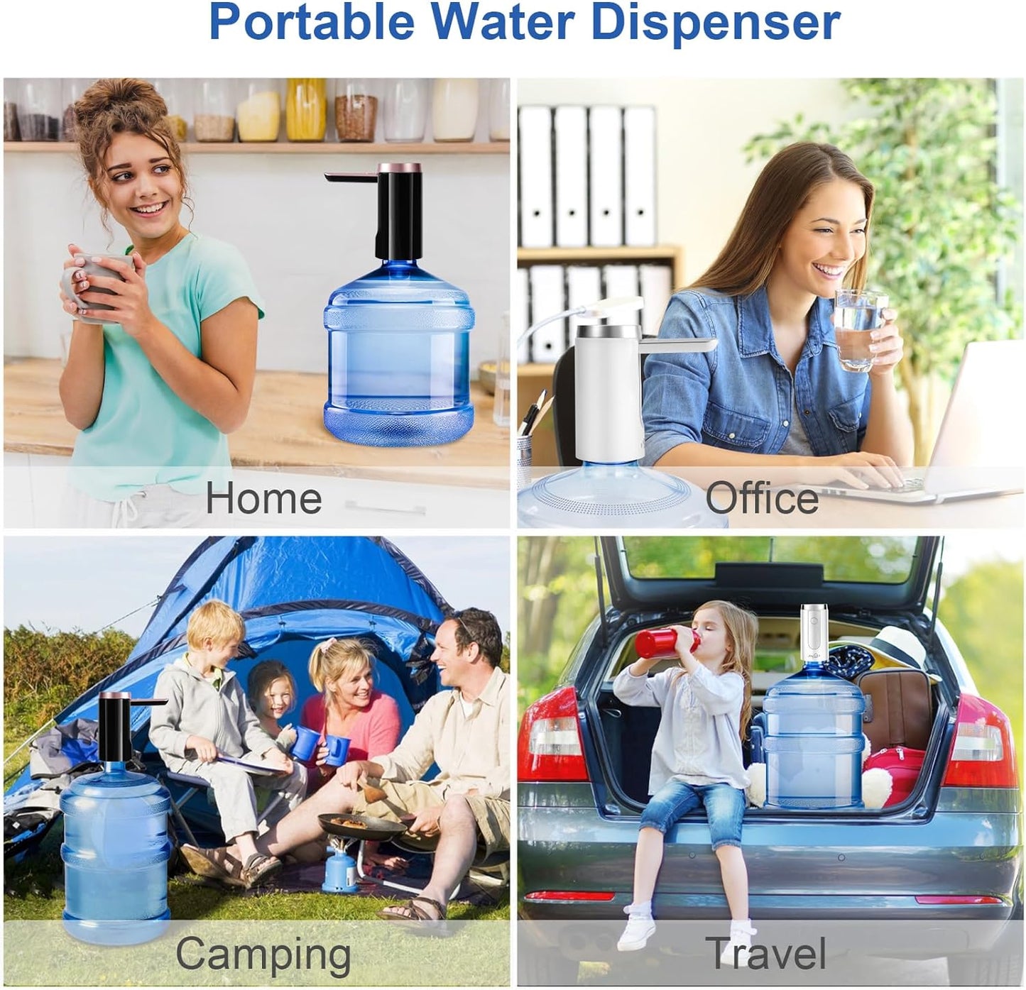 Dispensador de Agua Eléctrico JOYHILL 5 Galones LED USB-C