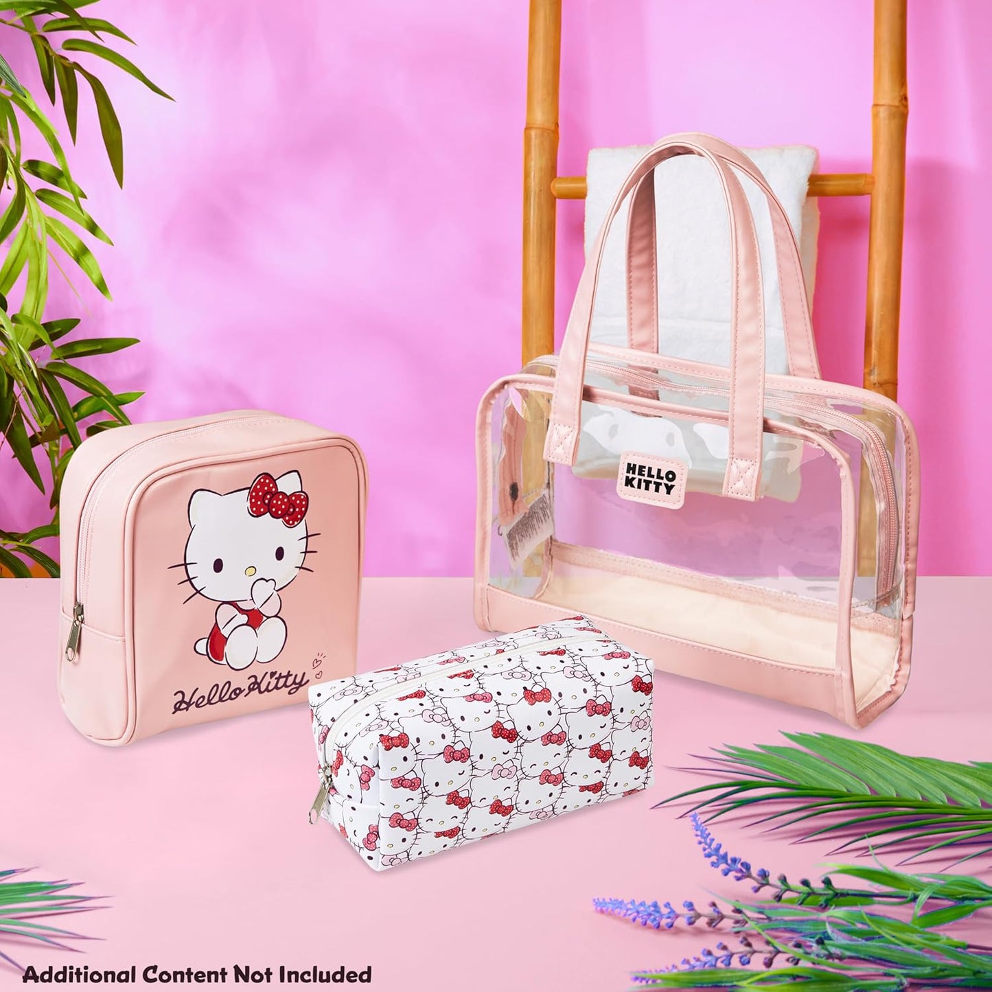 Neceser y Bolsa de Maquillaje Hello Kitty – Set de 3 Piezas Rosado