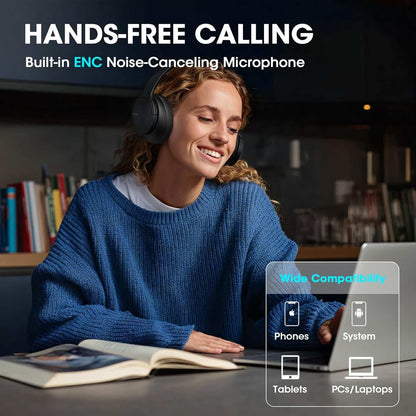 Audífonos Bluetooth Over Ear 90h Hi-Fi Micrófono Integrado Negro