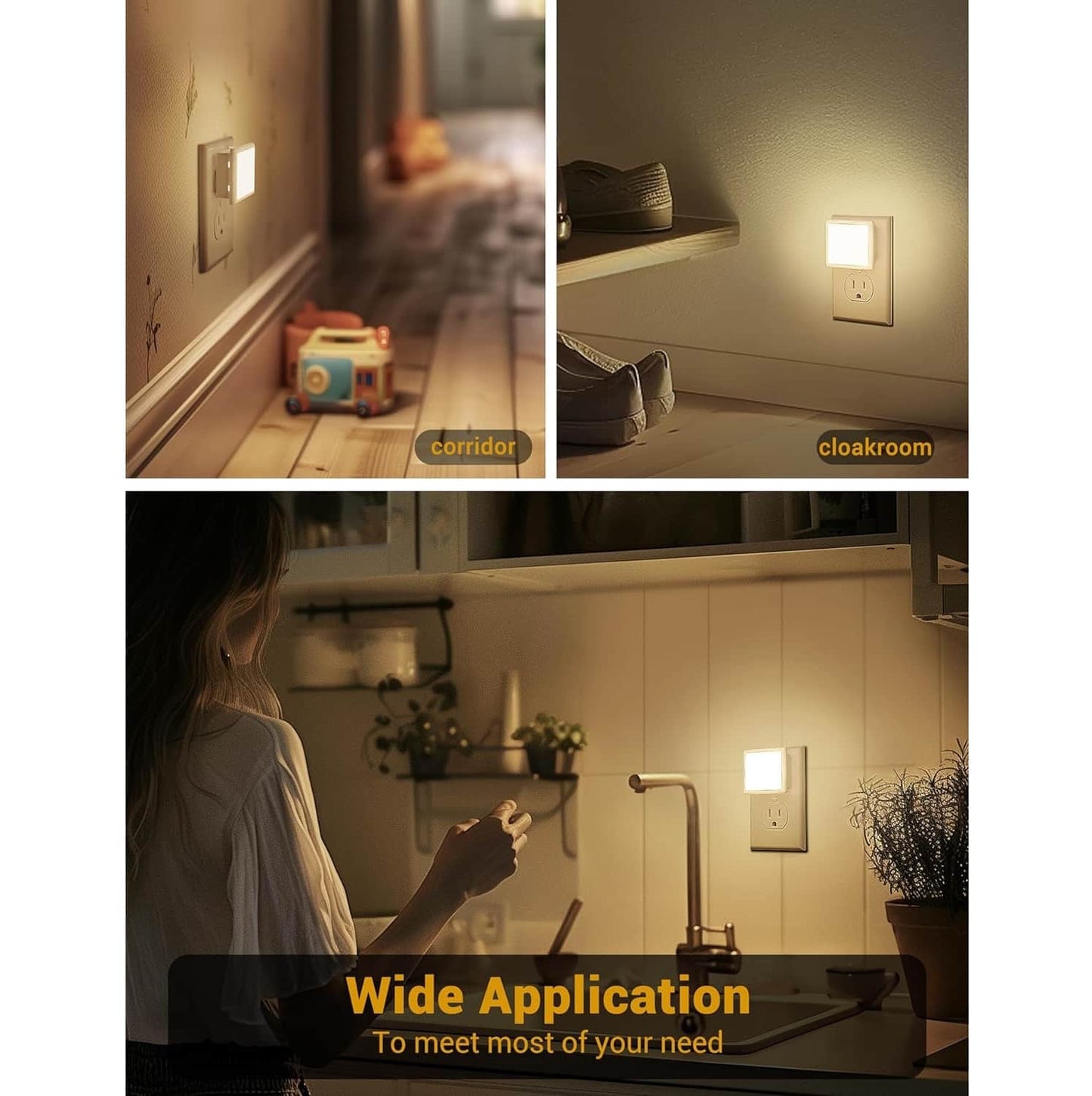 Luz LED Nocturna con Sensor de Luz Automático Pack x4