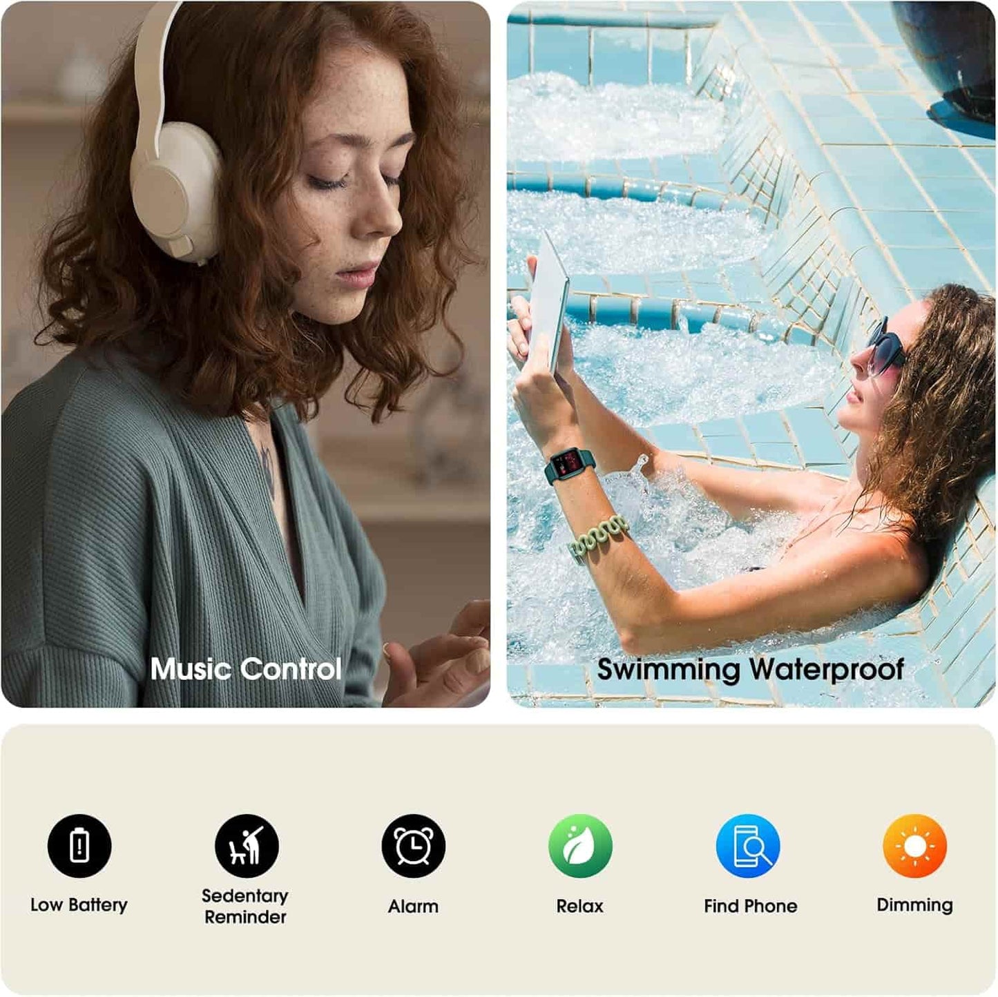 Smartwatch Fitness 1.65” con Monitoreo de Salud Bluetooth Plata