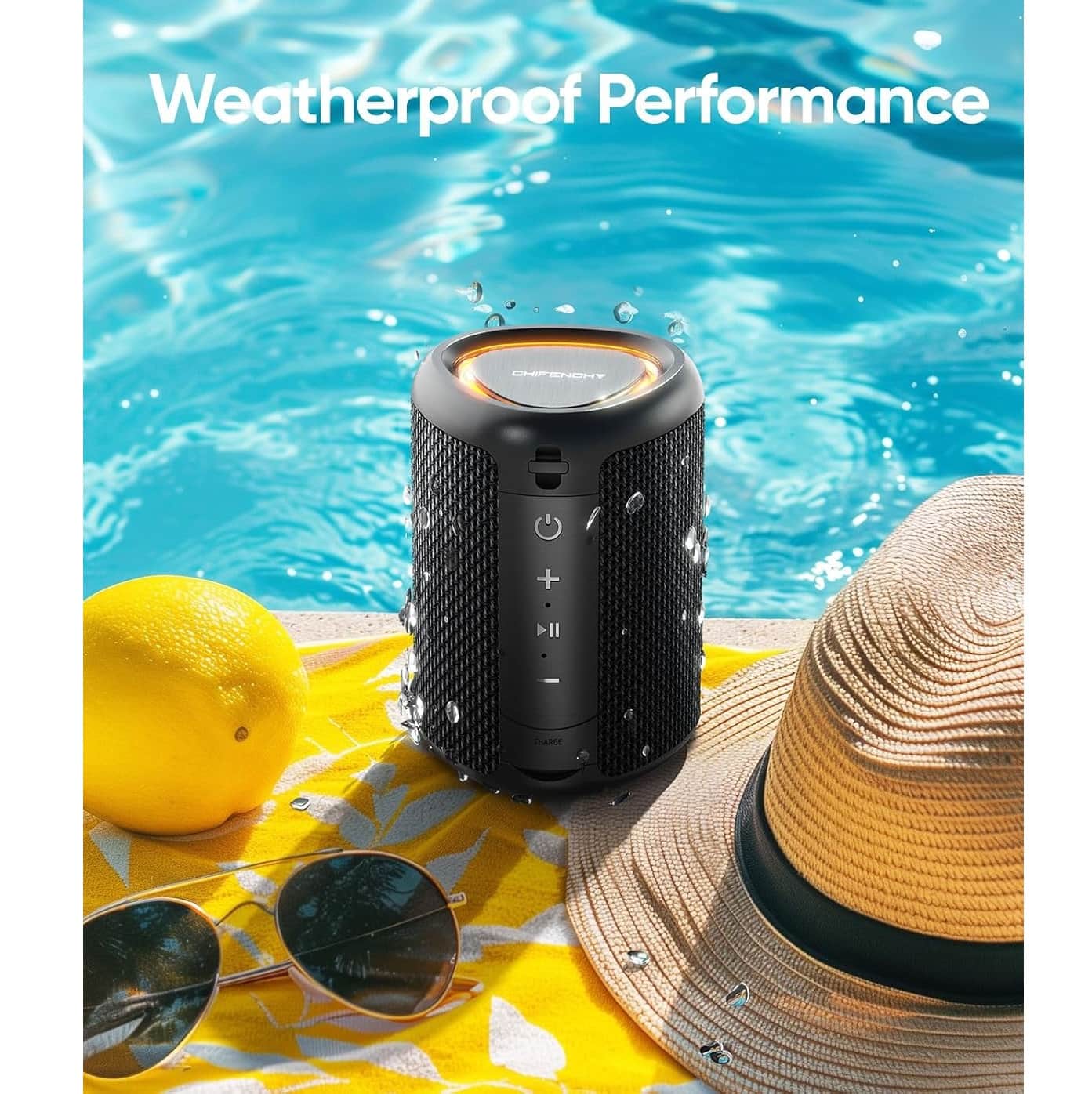 Parlante  Bluetooth CHIFENCHY PulseSound 15W Luz LED IPX5