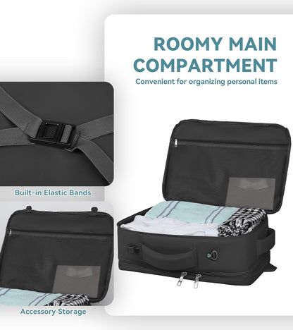 Mochila de Viaje Expandible 50L – Carry-On, Resistente al Agua con USB