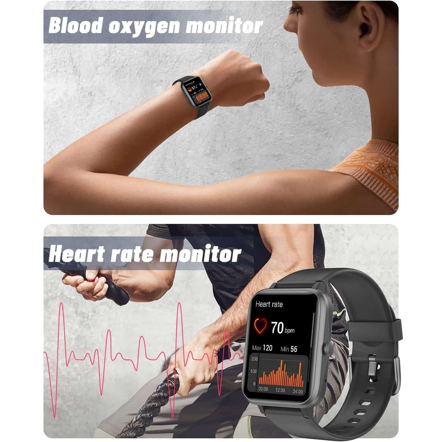 Smartwatch 1.83” con GPS y Bluetooth IP68 Negro