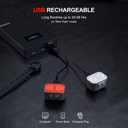 Luces LED para Bicicleta Recargables USB Delantera y Trasera Kit x2