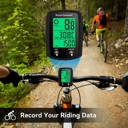 Computadora de Bicicleta LCD - Velocímetro y Odómetro Negro