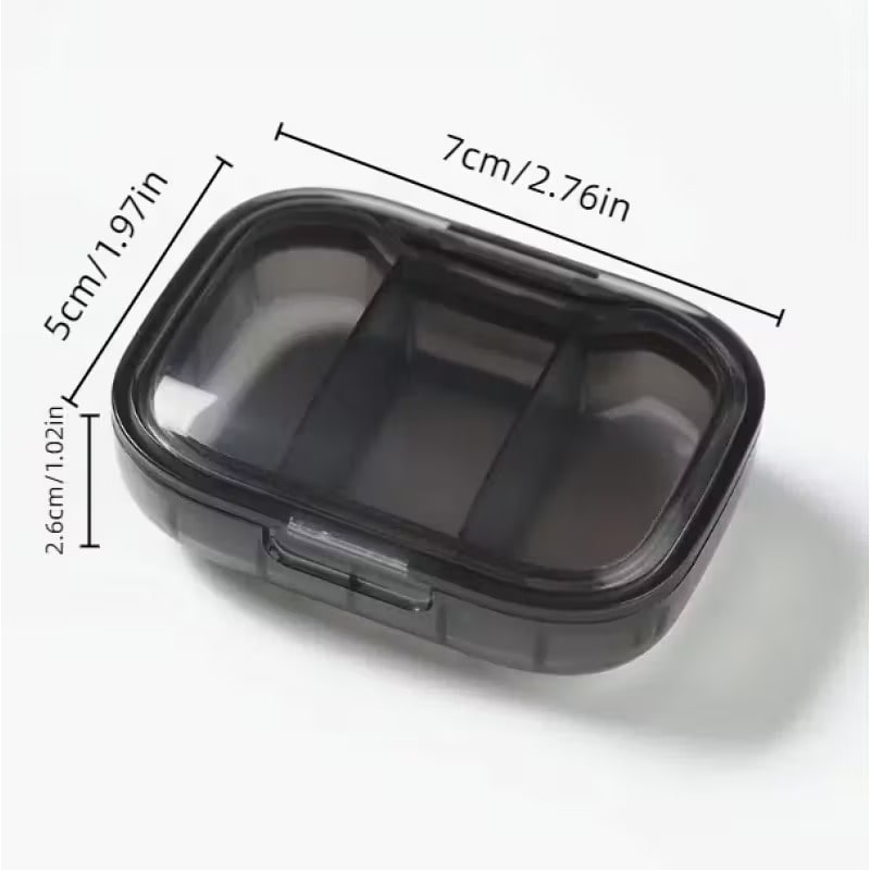 Pastillero Organizador de Pastillas Portátil Mini Negro