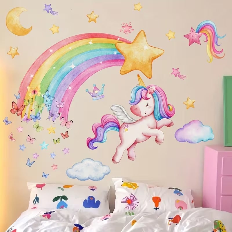 Calcomanías Decorativas de Unicornio para Dormitorio de Niñas