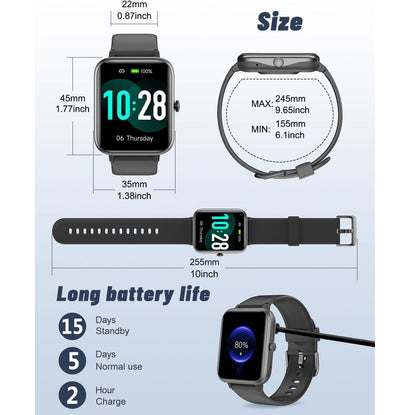 Smartwatch 1.83” con GPS y Bluetooth IP68 Negro